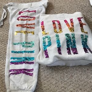 VS Pink rainbow glitter set